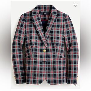 NWT J. Crew Blazer in Black Stewart Tartan Plaid Size 8